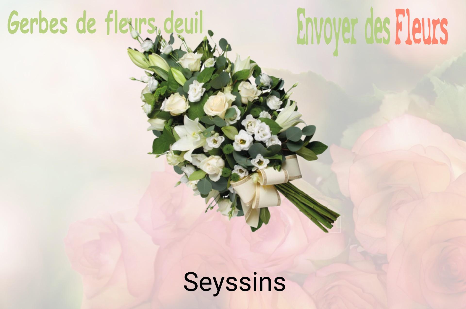Gerbe de fleurs de deuil livrée à Seyssins